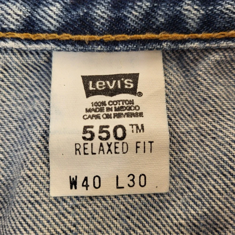 Levi's 550 Mens 36 x 30 Relaxed Fit Denim Jeans